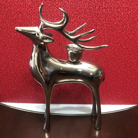 POTTERY BARN DEER CANDLESTICK HOLDER 8” - Picture 4 of 4